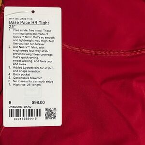 Lululemon Athletica Red Tights
